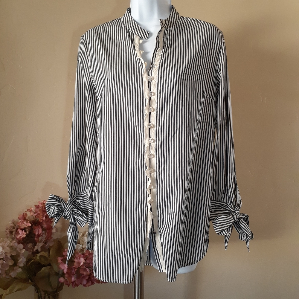 3.1 Philip Liam Ruffle & Bow Trim Blouse EUC